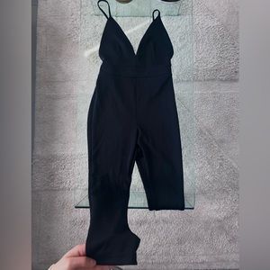 Classy Black Jumpsuit, crossed straps from the back